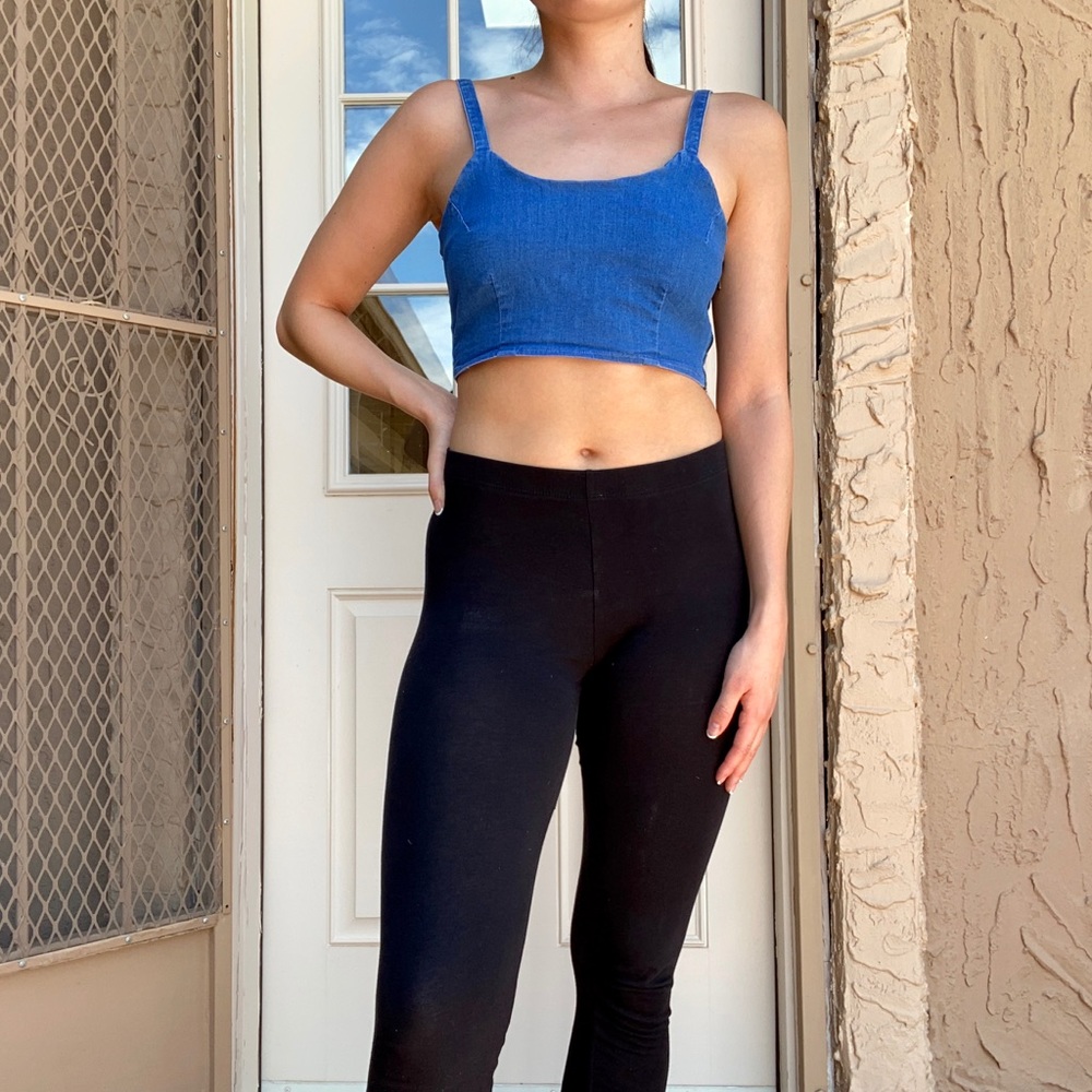 Edgy Blue Crop Top